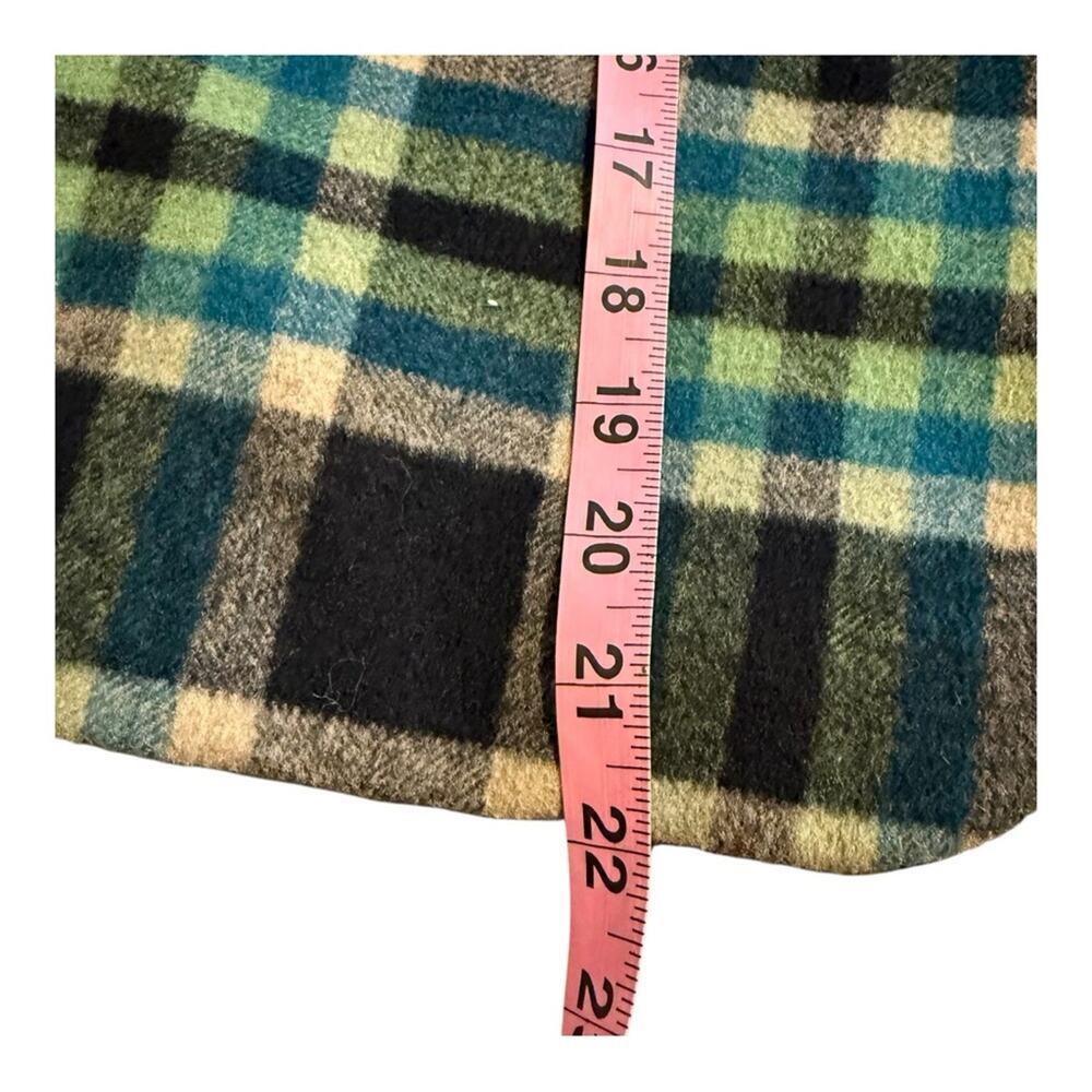 Joe’s Green Blue Plaid Wool Blend Cropped Jacket Lined Coat Retro Cape M - Picture 8 of 10